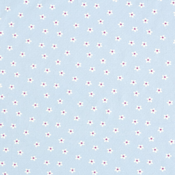 Katoenjersey Schattige bloemetjes – babyblauw, image number 1