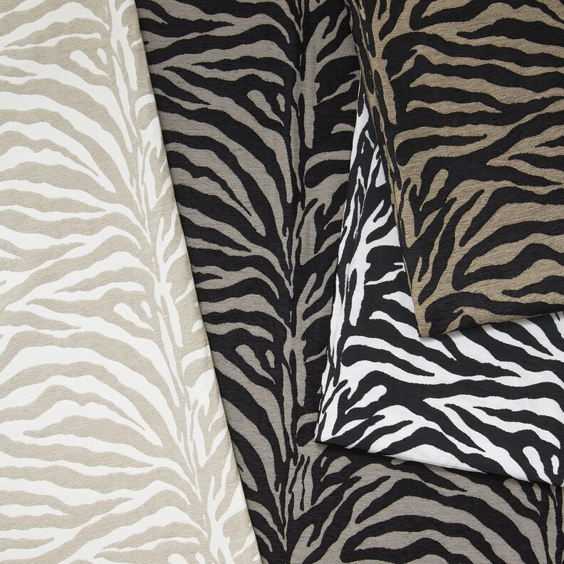 Bekledingsstof Jacquard Zebra – kaki/zwart, image number 5