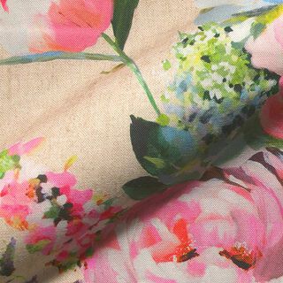 Decostof half panama digitale print rozenaquarel – natuur, 