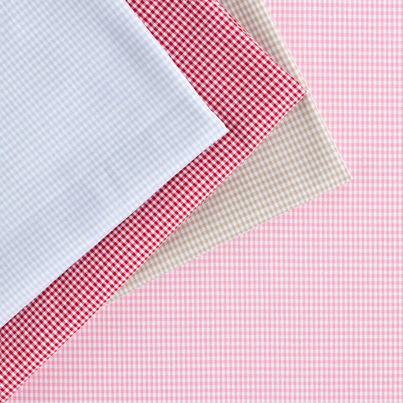 Katoenen stof Vichy ruit 0,2 cm – roze/wit,  image number 5