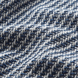 Katoen tweed schuine strepen – jeansblauw/wit, 