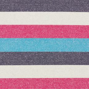 Glitterjersey strepen – intens roze/marineblauw, 