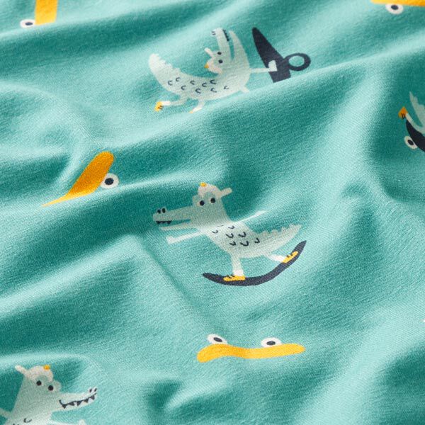 Katoenjersey skate krokodil | PETIT CITRON – mint, image number 2