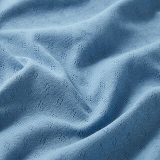 Fijngebreide jersey met gaatjesmotief – blauw, 