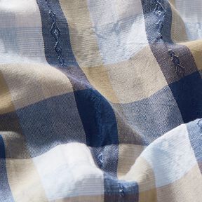 Katoenmix crashed kleurrijke ruiten – blauw, 
