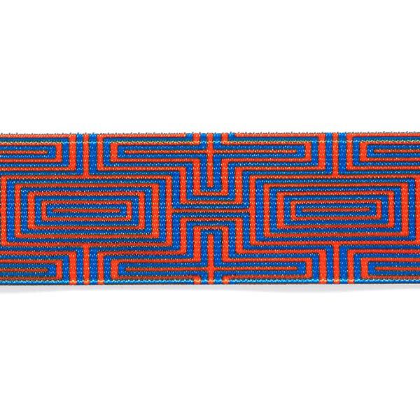 Elastiek labyrint  [ 3,5 cm ] – marineblauw/oranje,  image number 1