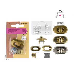 Draaisluiting [ 2,1 x 3,7 cm ] – zilver metalen, 