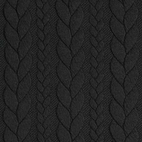 Jerseyjacquard cloqué kabelsteekpatroon – zwart, 