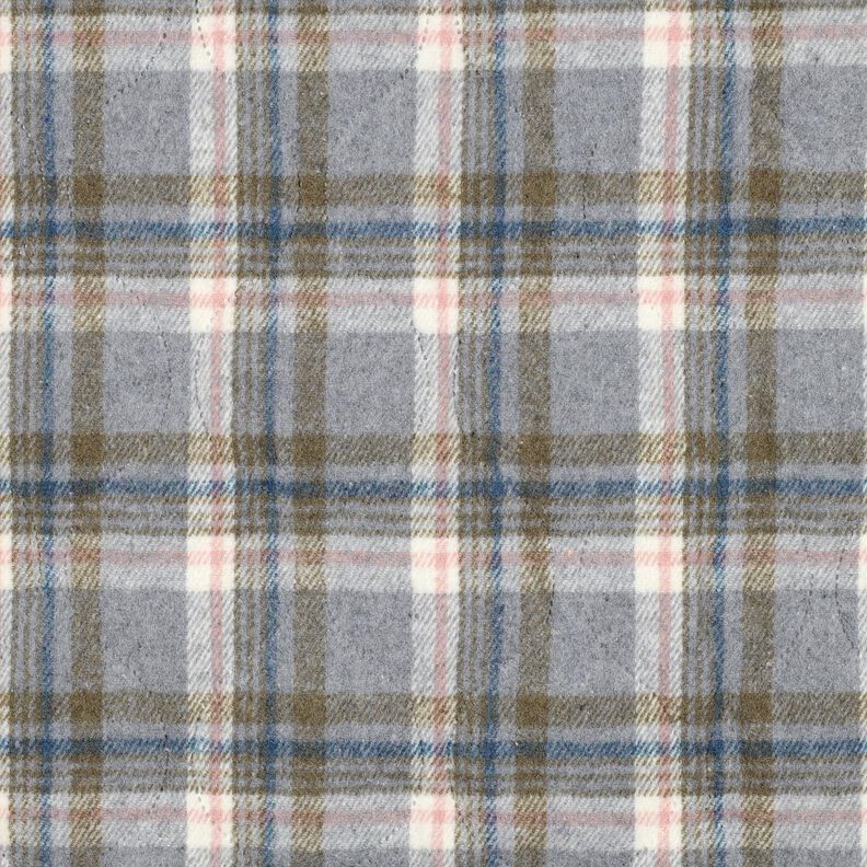 Doorgestikte stof Flanel Ruit | Poppy Fabrics – grijs, image number 1