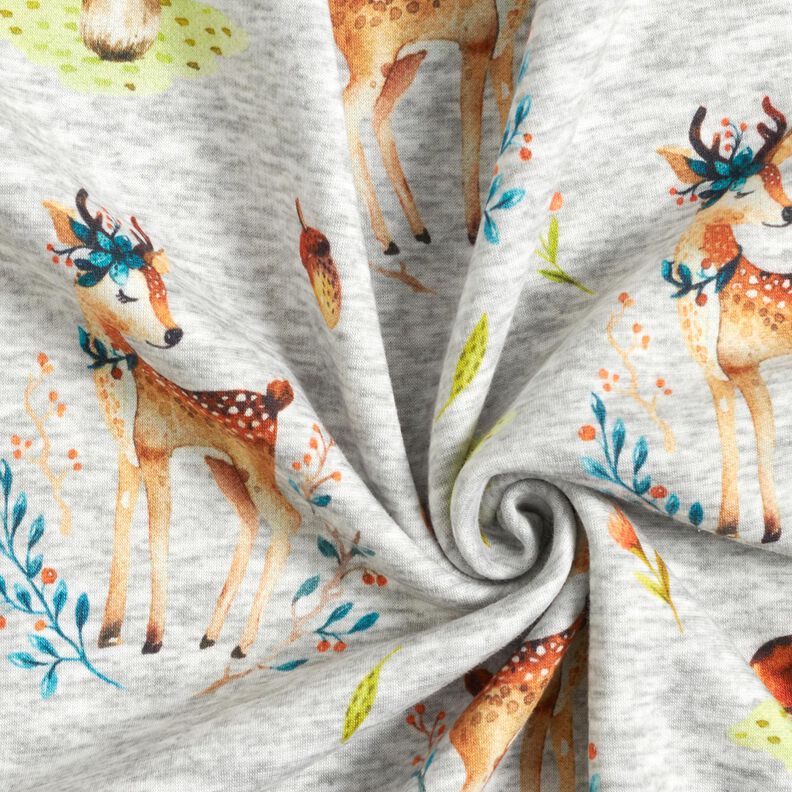 Alpenfleece Romantisch hert – zilvergrijs/natuur,  image number 3