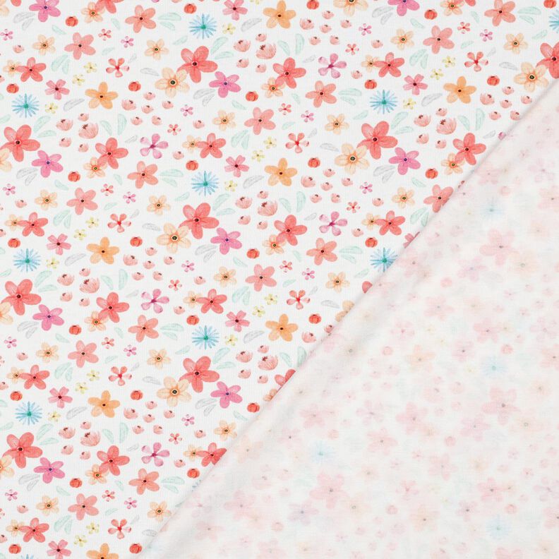 GOTS Katoenjersey kleurrijke bloemen Digitaal printen | Poppy Fabrics – wit/perzik,  image number 4