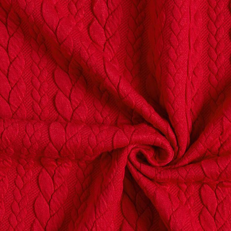 Jerseyjacquard cloqué kabelsteekpatroon – rood,  image number 3