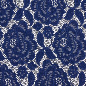 Elastisch kant Bloemen en bladeren – marineblauw, 