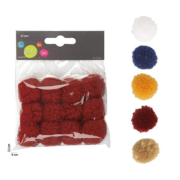 Pompon set [ 12 Stuk / Ø25 mm  ] – marineblauw,  image number 2