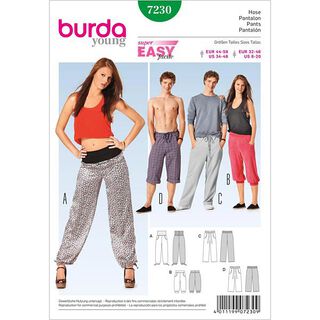 Vrijetijdsbroek voor hem en haar, Burda 7230, 