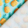 Katoenen stof Popeline ananas – aquablauw/geel,  thumbnail number 4