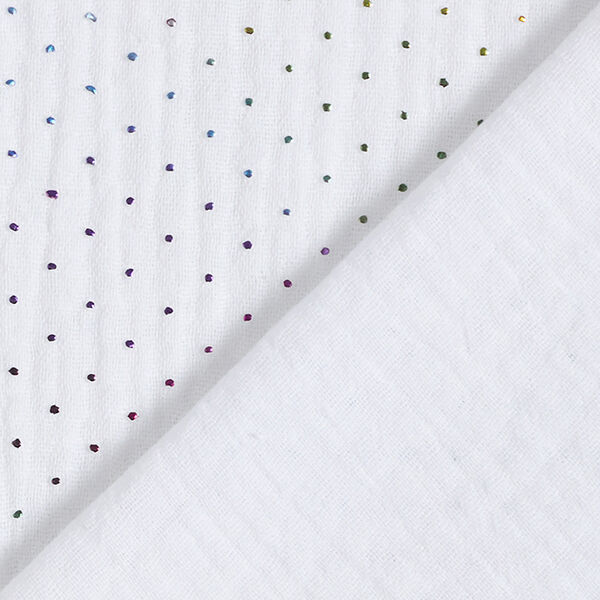 Mousseline Regenboogglitter stippen – wit, image number 5