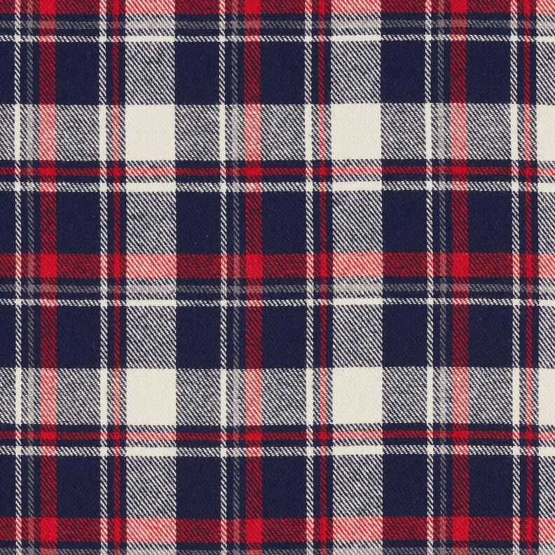 Katoenflanel Ruit – zwart blauw/karmijnrood, image number 1