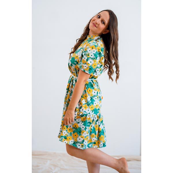 GOTS katoenjersey vogels & bloemen | Tula B-waren – pastelgroen, image number 7