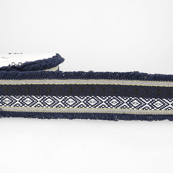 Jacquardboord etno – marineblauw, image number 2