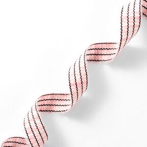 Webband Melange strepen [27 mm] – roze/zwart, 