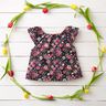 Katoenpopeline bloemenboeketten – zwart blauw/purper,  thumbnail number 6