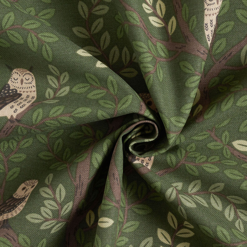 Decostof Half panama Bosuilen – donkergroen/chocolade,  image number 3