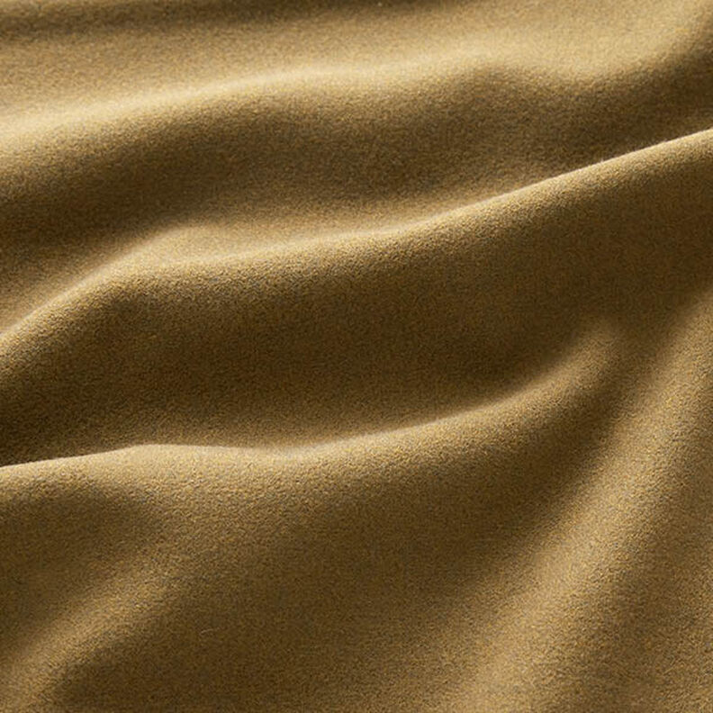 Mantelstof velours effen – kaki, image number 2