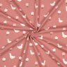 Katoenjersey Ganzen op de bloemenweide | Poppy Fabrics – donker oudroze/wit,  thumbnail number 3