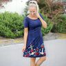 Katoenjersey Ankers en rozen | Glitzerpüppi – nachtblauw/oud goud,  thumbnail number 5