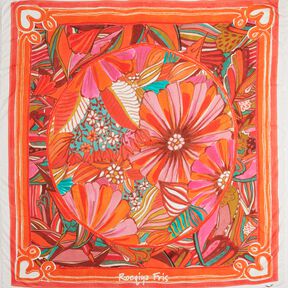 Strandkleding paneel pareo zomerbloemen – oranje/geel olijfgroen, 