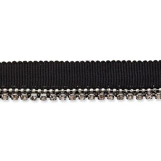 Bies met strass-steentjes [ 13 mm ] – zwart, 