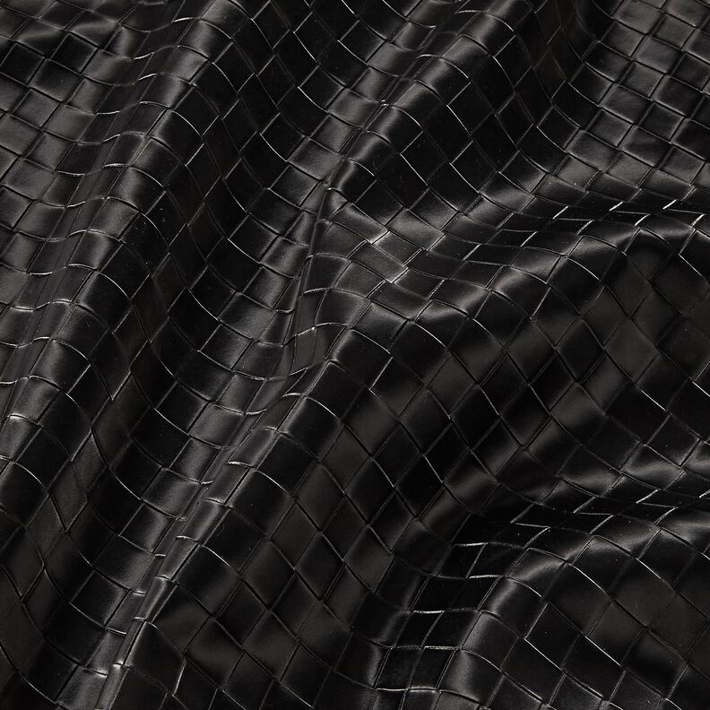 Imitatieleer gevlochten | Katia Fabrics – zwart,  image number 2