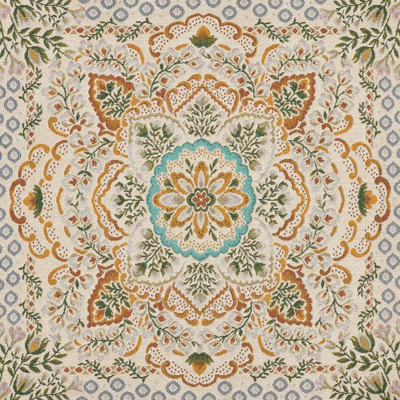 Decopaneel Gobelin grote mandala – mosterd/lichtbeige,  image number 1