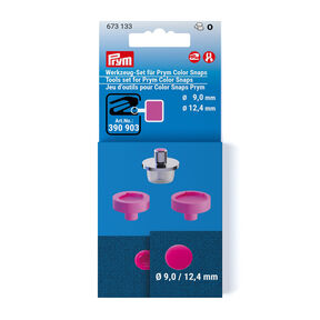 Gereedschapsset Color Snaps [Ø 9 + 12,4 mm] | Prym – zilver metallic/pink, 