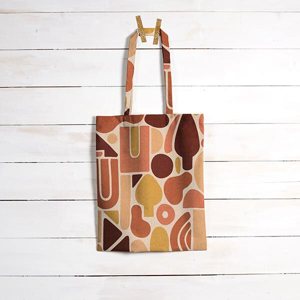 Decostof jacquard retro vormen gerecycled – currygeel/natuur, image number 8