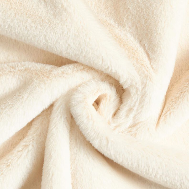 Veloursstof met imitatiebont achterkant – creme,  image number 6