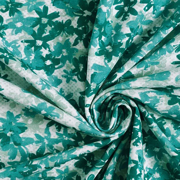 GOTS katoenjersey vlinders & bloemen | Tula – pastelgroen, image number 3