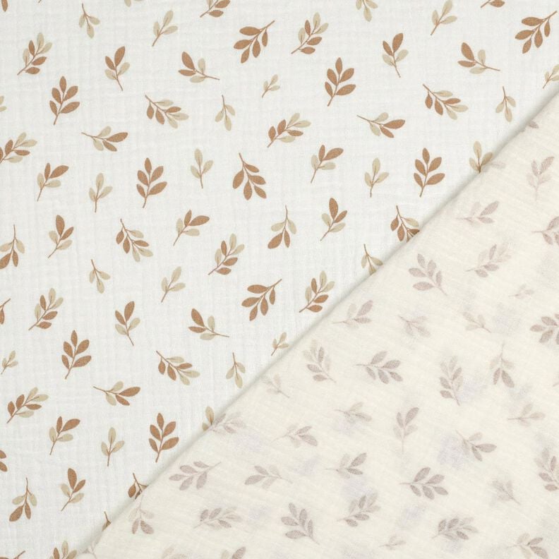 Mousseline/dubbel gehaakte stoffen Takken | Poppy Fabrics – ivoor/mocca,  image number 4