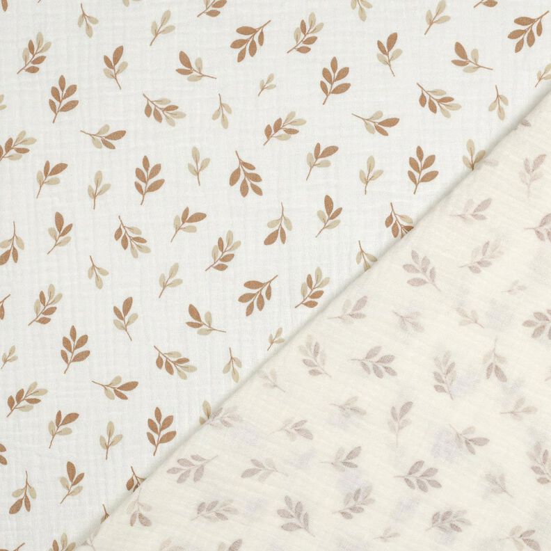 Mousseline/dubbel gehaakte stoffen Takken | Poppy Fabrics – ivoor/mocca, image number 4