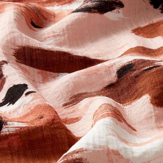 Jurk- en blousestof penseelstreken – terracotta, 