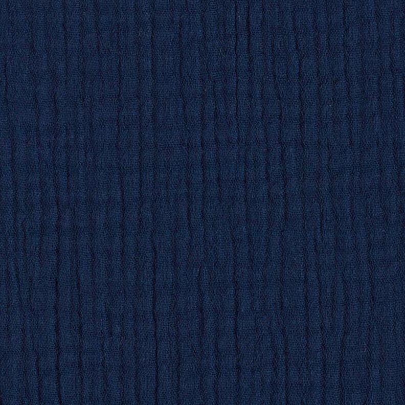 GOTS Drielaagse katoenen mousseline – nachtblauw,  image number 4