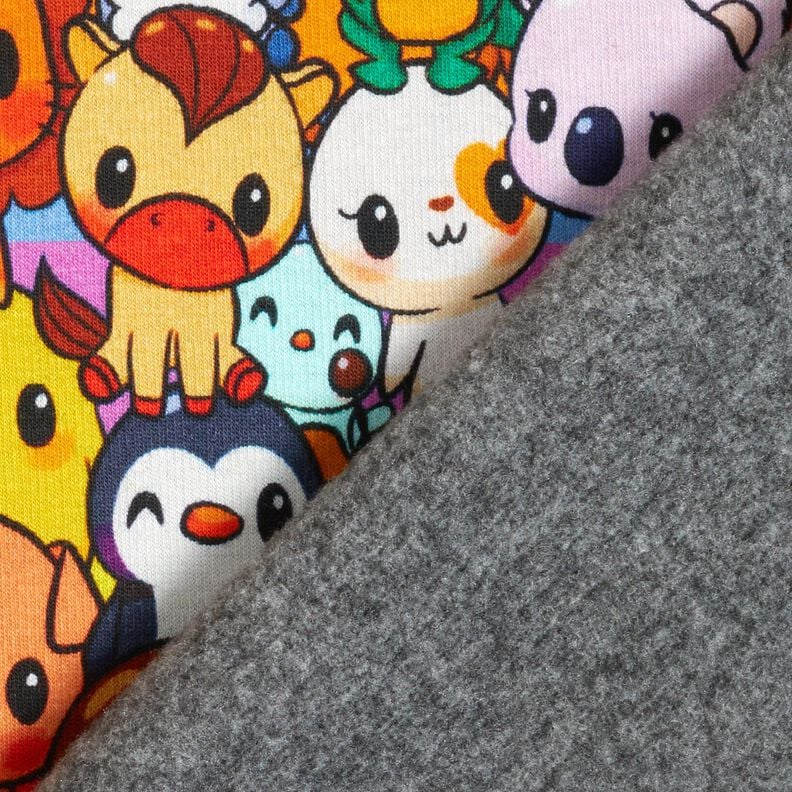 Alpenfleece schattige dierenbende Digitaal printen – citroengeel,  image number 4