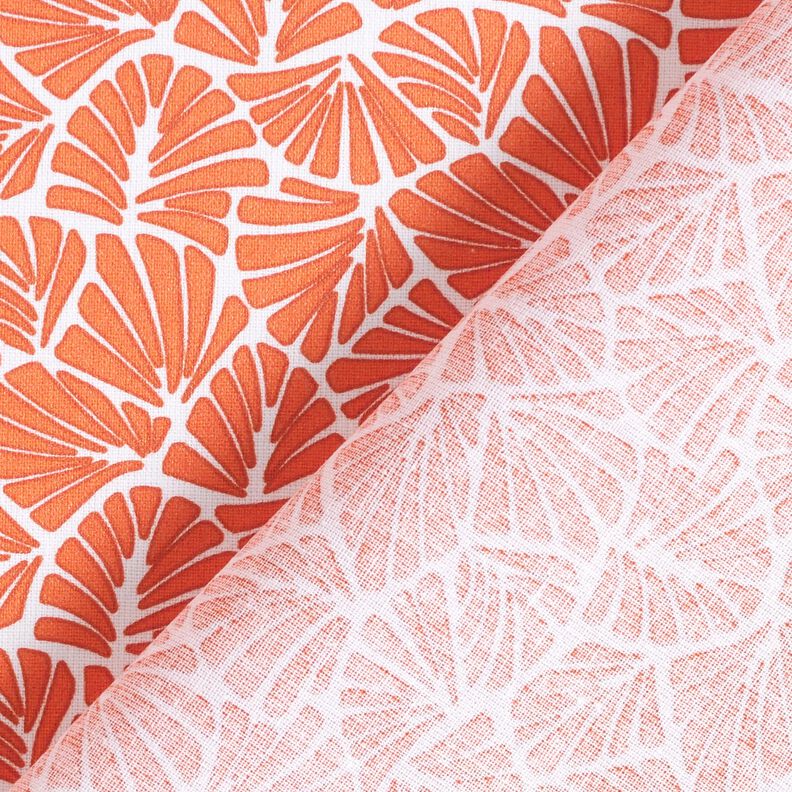Gecoate katoen abstracte minibladeren – oranje/wit,  image number 5