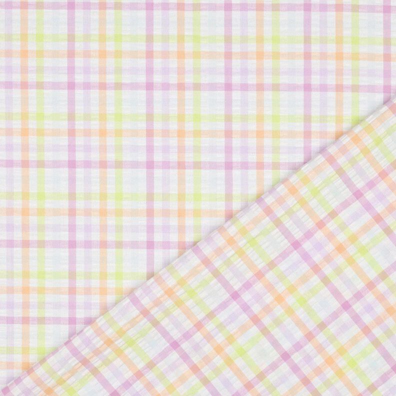 Seersucker Katoenmix kleurrijke ruit – wit/pastelviolet,  image number 4