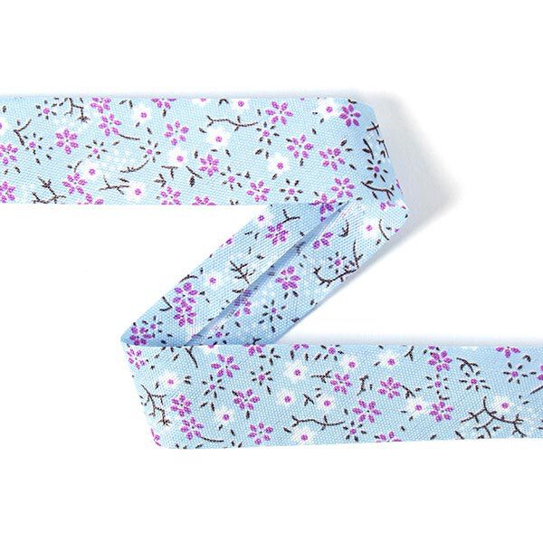 3 m schuine band Kleine bloemetjes 2 – lichtblauw, image number 2