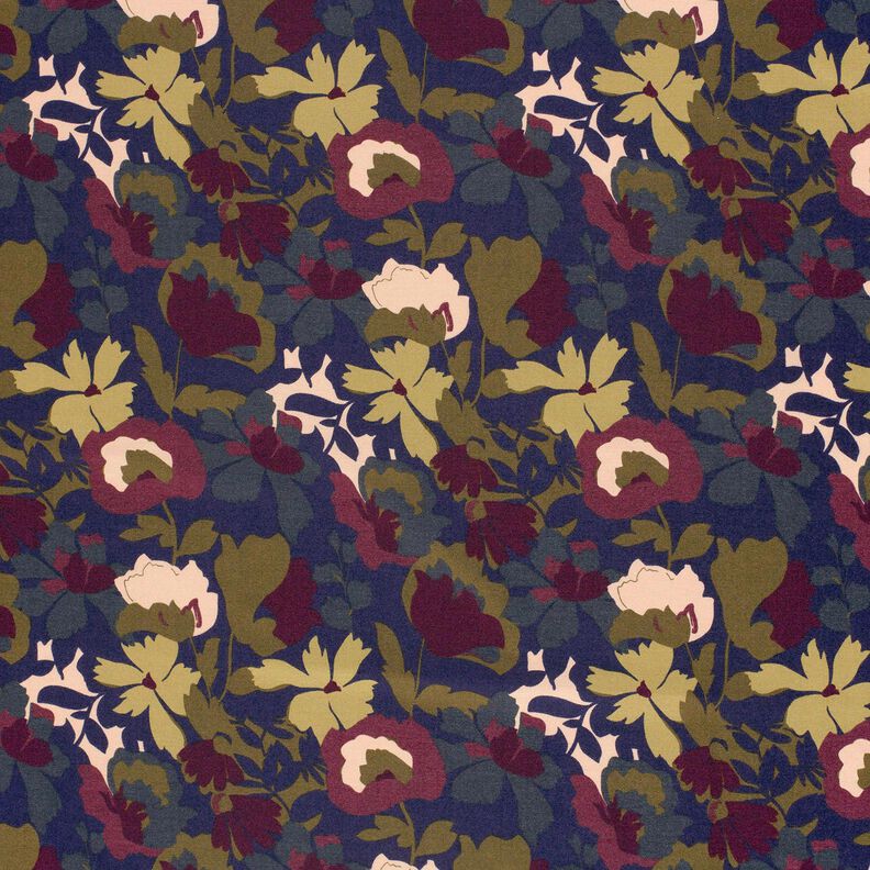 Romaniet jersey Bloemenveld – marineblauw/merlot, image number 1