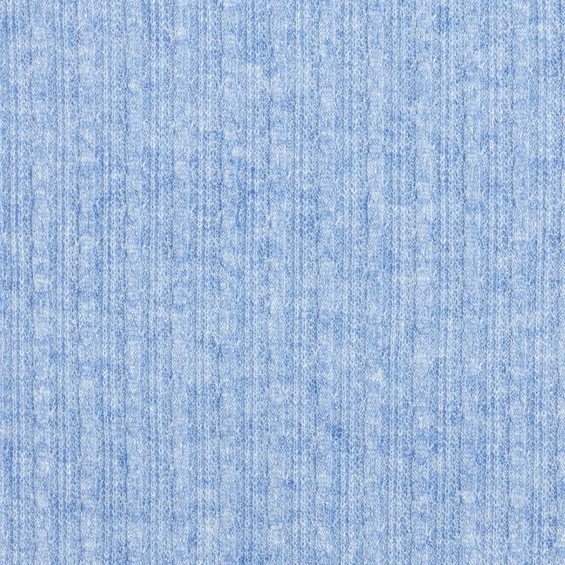 Gebreide stof met kabelpatroon gemêleerd – licht jeansblauw,  image number 1