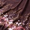 Katoenjersey Borduurstof Bloemen in gouden glitter | Glitzerpüppi – bordeauxrood/pastellila,  thumbnail number 2