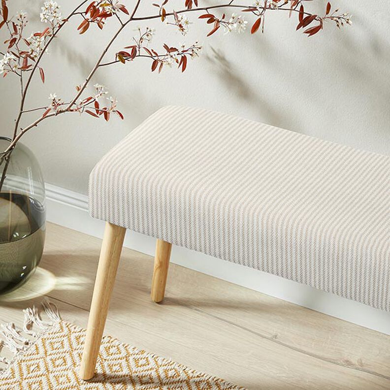 Decostof Jacquard Subtiele strepen – donkerbeige,  image number 5